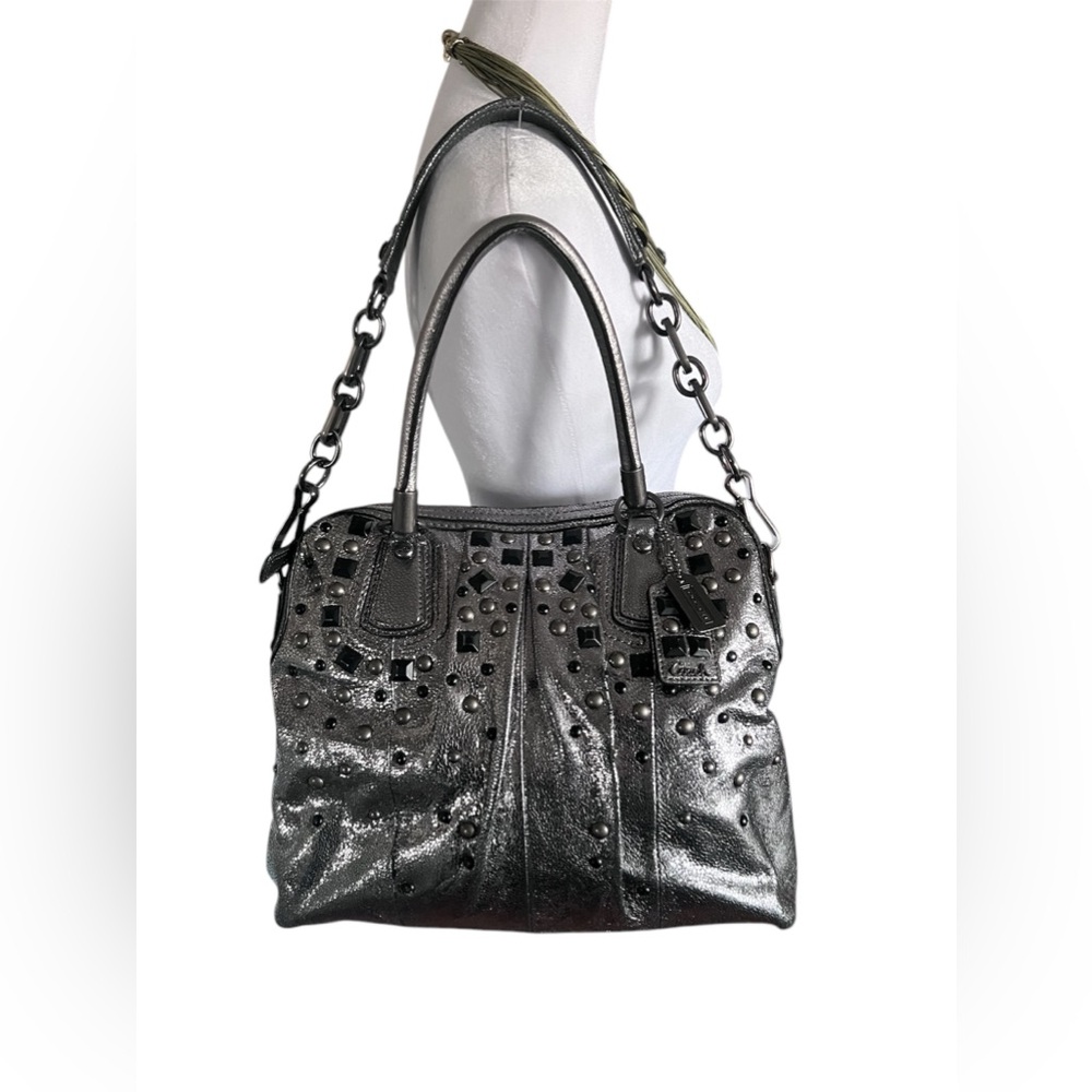 Coach Metallic Studded Shoulder Bag